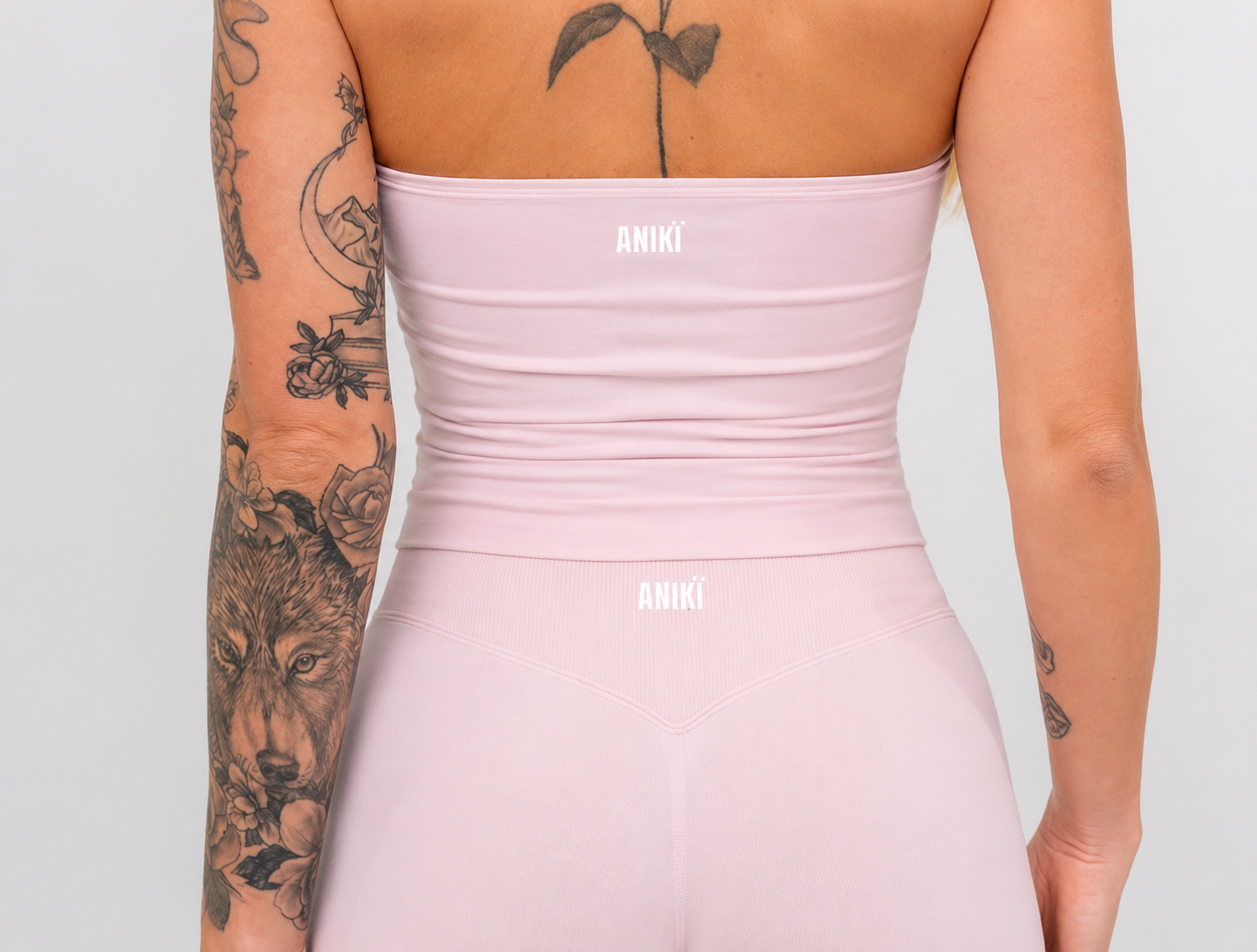HYPE Halterneck singlet - Powder pink