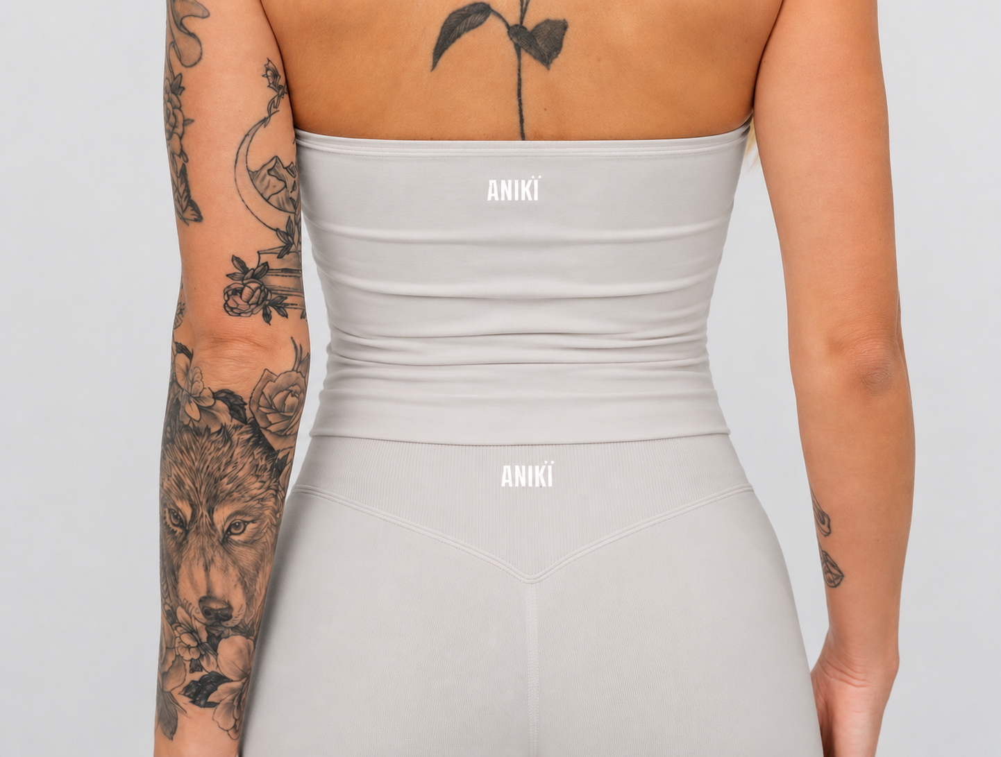 HYPE Halterneck singlet - Dove