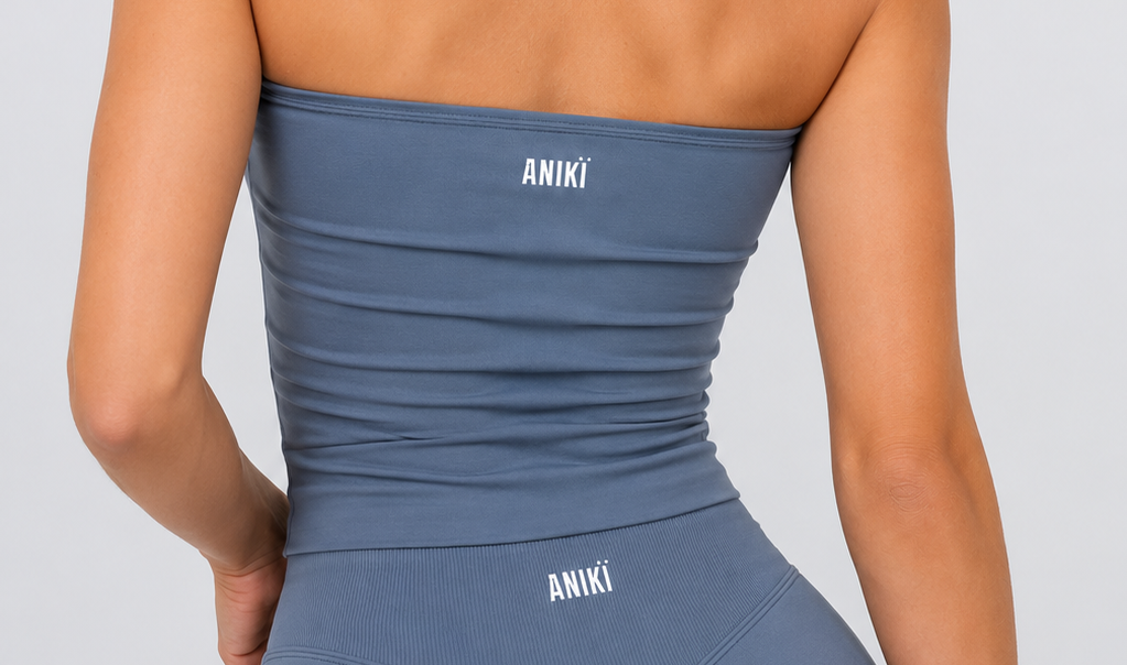 HYPE Halterneck singlet - Steel blue