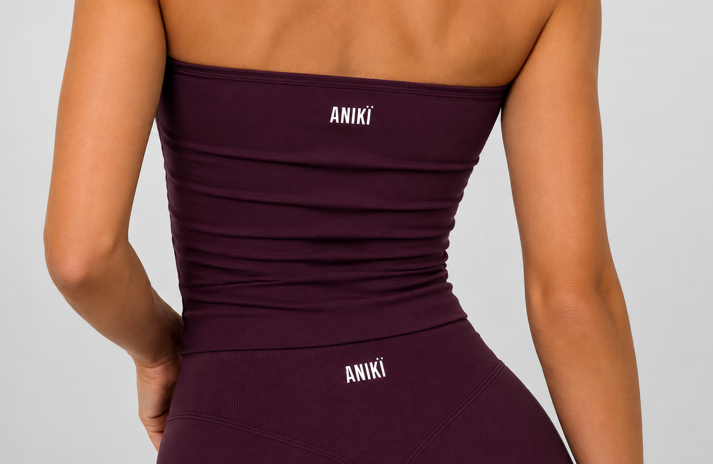HYPE Halterneck singlet - Deep burgundy