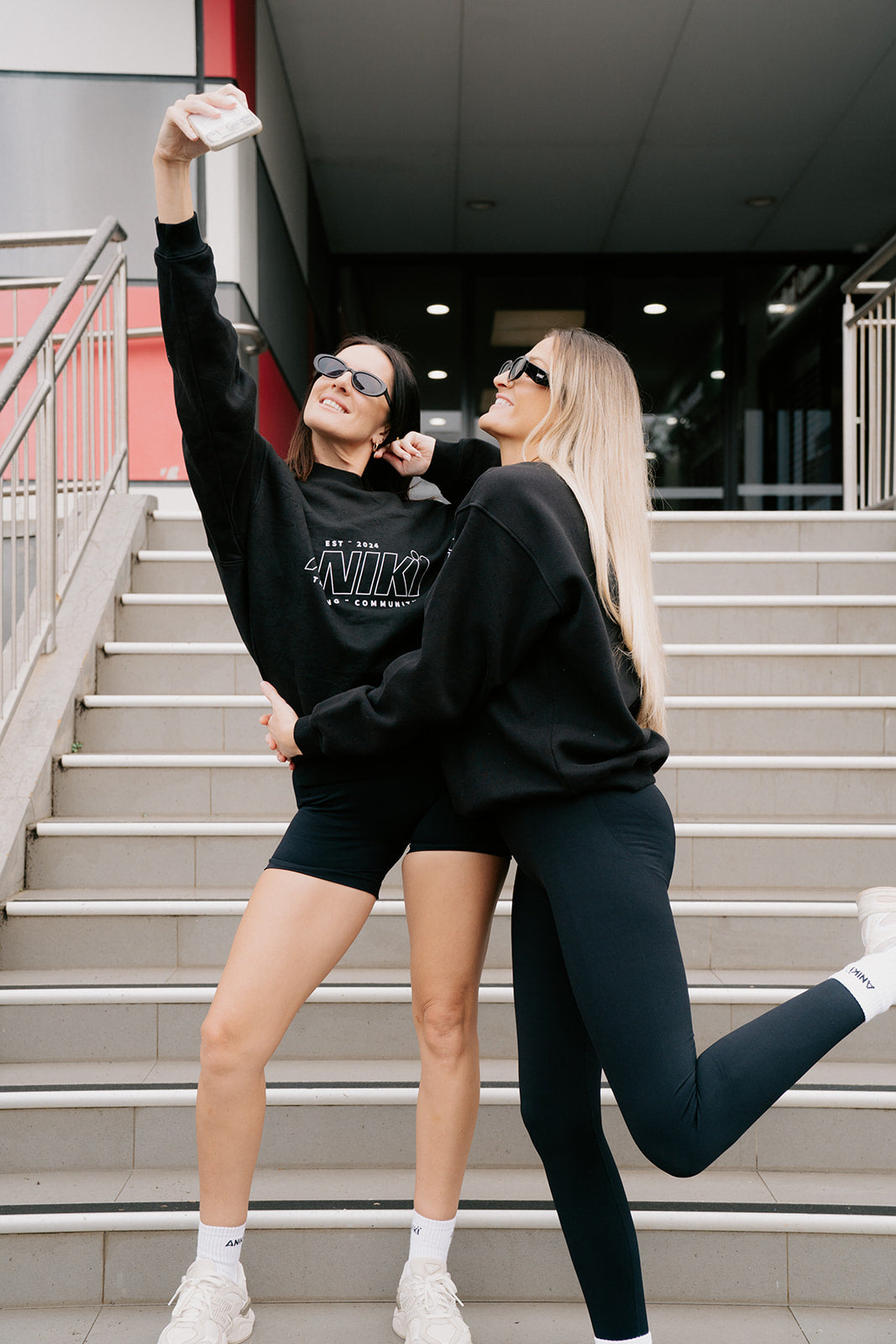 Low Print Crewneck – Black/white